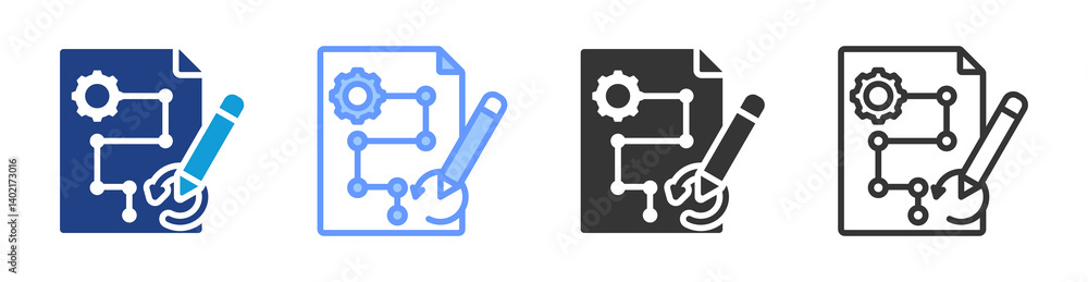 Poster Redesign icon set multiple style collection