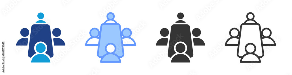 Poster committee icon set multiple style collection