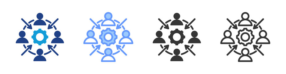 Employee Engagement icon set multiple style collection