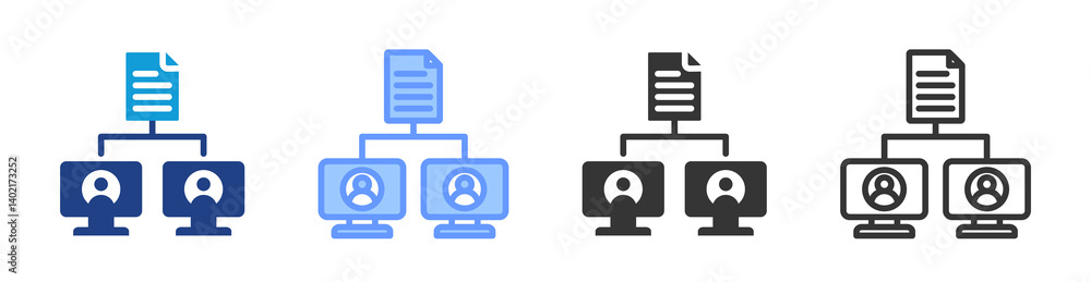 Poster job sharing icon set multiple style collection