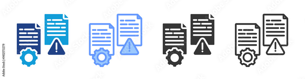 Poster contingency planning icon set multiple style collection