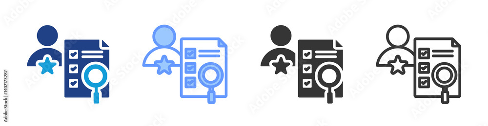 Poster talent analytics icon set multiple style collection