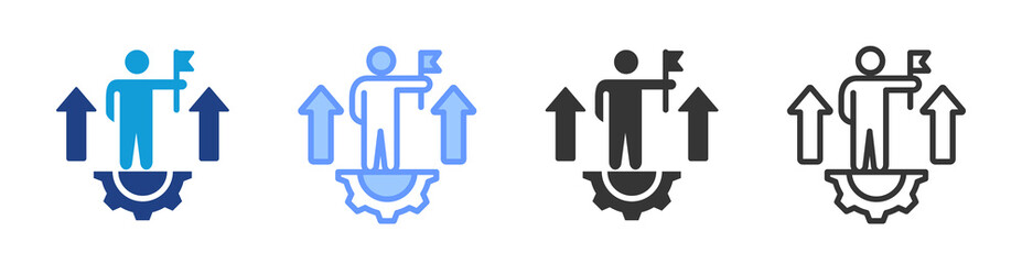 Leadership Development icon set multiple style collection