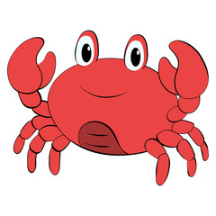 crab style line and color cute doodle illustration