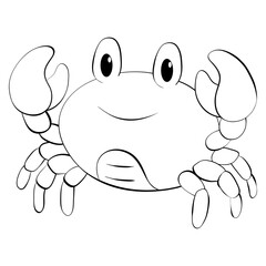 crab style line cute doodle illustration