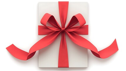 Gift Box with Red Ribbon