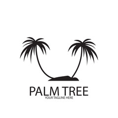 Obraz premium Palm tree summer logo template