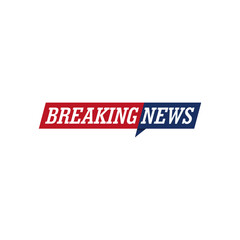 Breaking news logo isolated on white background