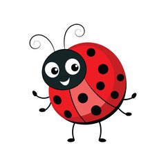 Obraz premium cute funny ladybug, insect vector illustration