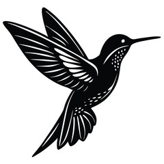 Obraz premium hummingbird hovering silhouette