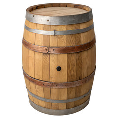 Obraz premium Wooden barrel on transparent background