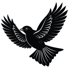 Obraz premium bird in mid flight silhouette.