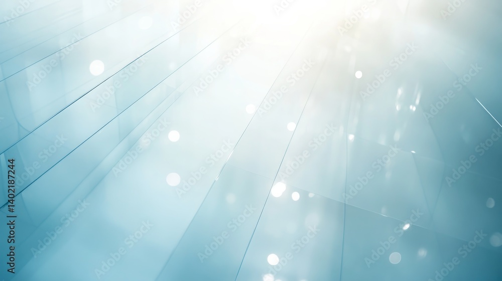 Fototapete overhead perspective captures transparent glass structures with geometric patterns, illuminated by s