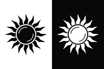 Abstract Sun Vector Icon. Isolated Silhouette for Forecast and Climate Themes