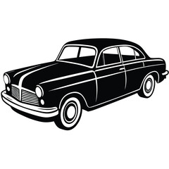 Obraz premium vintage sedan silhouette