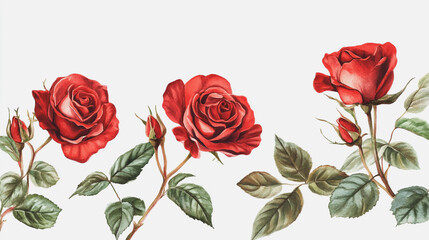 Fototapeta premium Elegant wedding invitation card background . Minimal hand painted watercolor botanical flowers texture template background. Design for wedding, vip cover, poster, rsvp moderncard.Valentine's Day