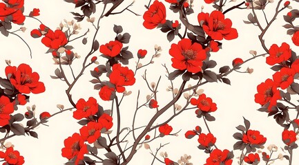 seamless background with poppies