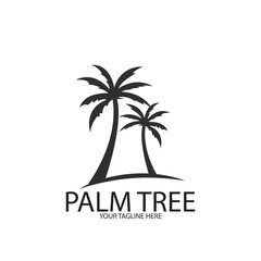 Obraz premium Palm tree summer logo template