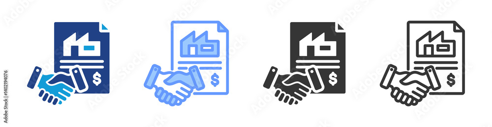 Poster acquisition icon set multiple style collection