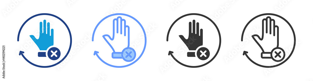 Poster Exclusionary Conduct icon set multiple style collection
