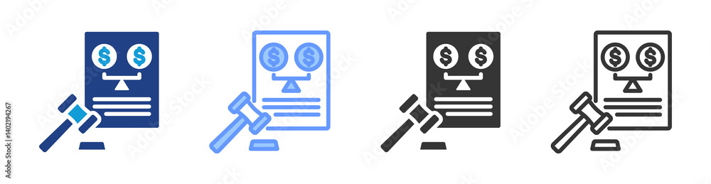 Aufkleber antitrust act icon set multiple style collection