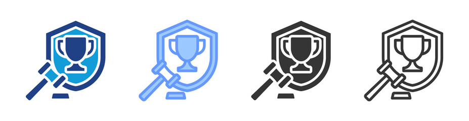 Competition Policy icon set multiple style collection