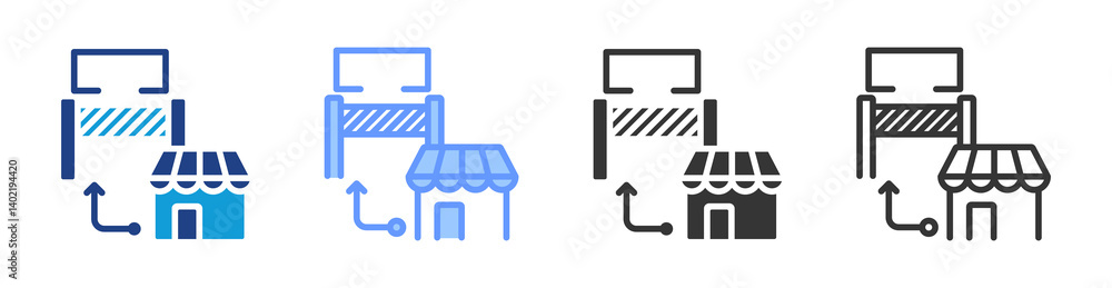 Aufkleber continuous solution icon set multiple style collection