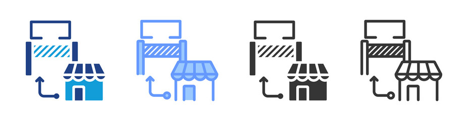 Continuous Solution icon set multiple style collection