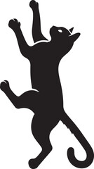 Cat Climbing Wall black silhouette vector, black cat silhouette