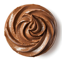 Rich and smooth chocolate mousse with a velvety texture, isolated white background, modern art style