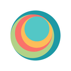 Obraz premium abstract circle background, Circular abstract art geometric background with retro colourful color on transparent background 