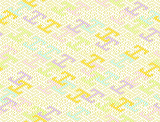 シームレスなパステル調工字繋ぎ文様背景