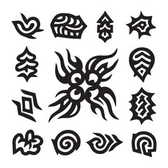 set of tribal tattoo design