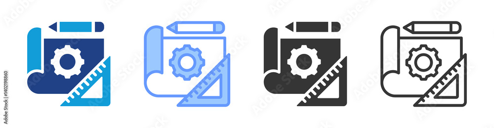 Poster Prototype icon set multiple style collection