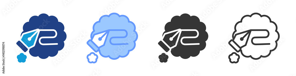 Poster illustration icon set multiple style collection