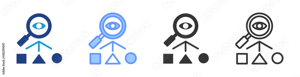 Poster Perspective icon set multiple style collection