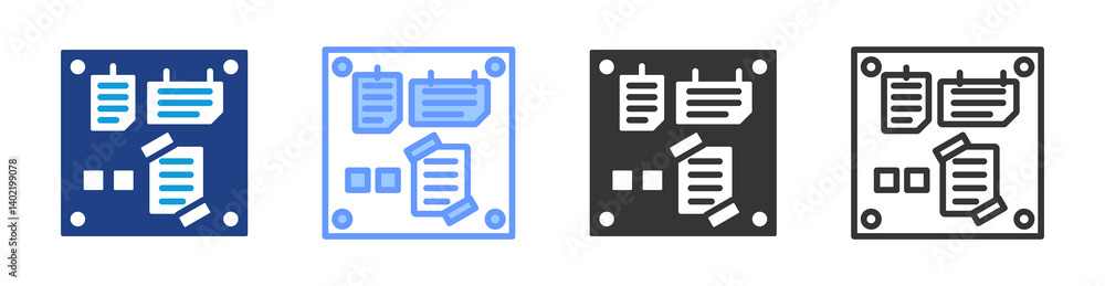 Poster Moodboard icon set multiple style collection