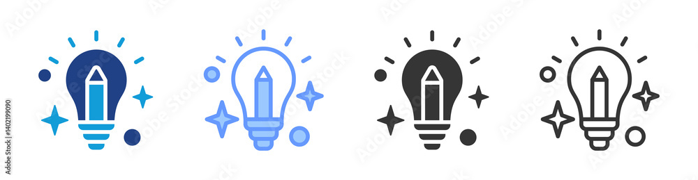 Aufkleber creative icon set multiple style collection