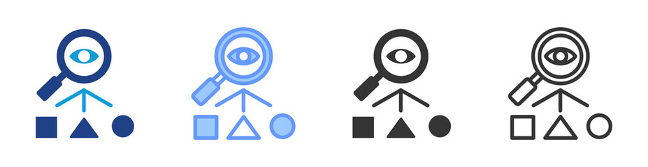 Perspective icon set multiple style collection