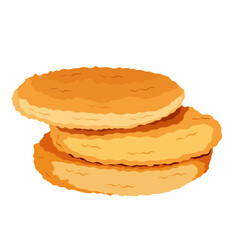 Fried Fishcake Burger Illustration Isolated on White Background