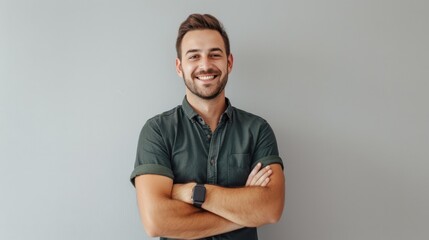 The charismatic man smiling