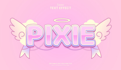 decorative pink pixie editable text effect design