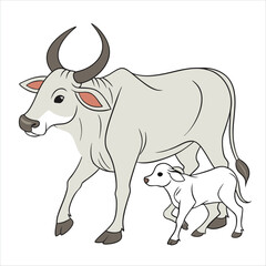 vector illustration of a bull