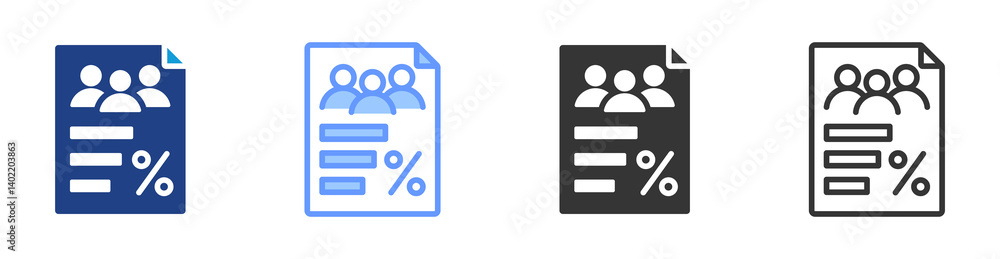 Aufkleber population icon set multiple style collection