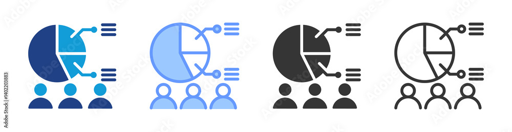 Poster Demographics icon set multiple style collection