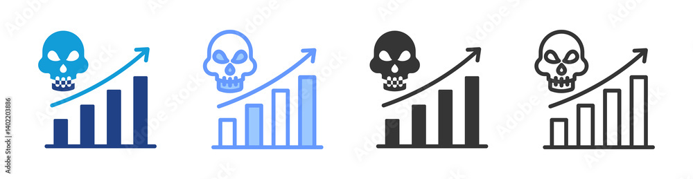 Aufkleber Mortality Rate icon set multiple style collection