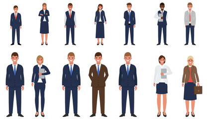 Business People Vector Illustration Set