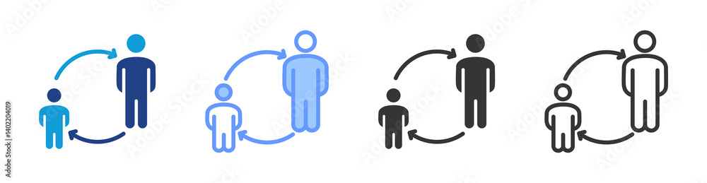 Aufkleber Age Distribution icon set multiple style collection