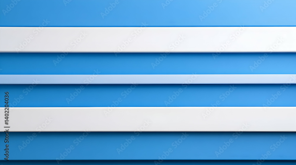 Poster abstract design featuring a combination of blue and white horizontal stripes, creating a modern and 