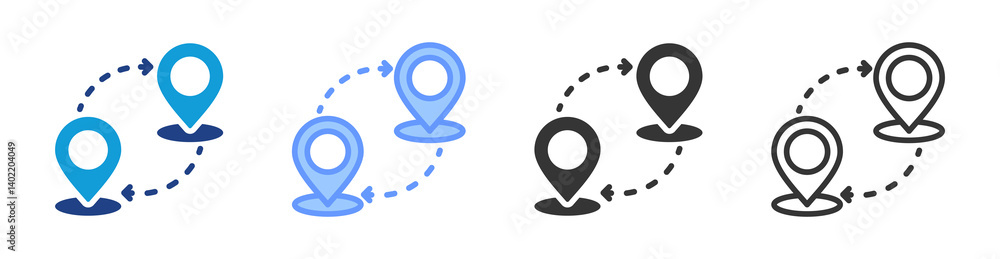 Poster Emigration icon set multiple style collection